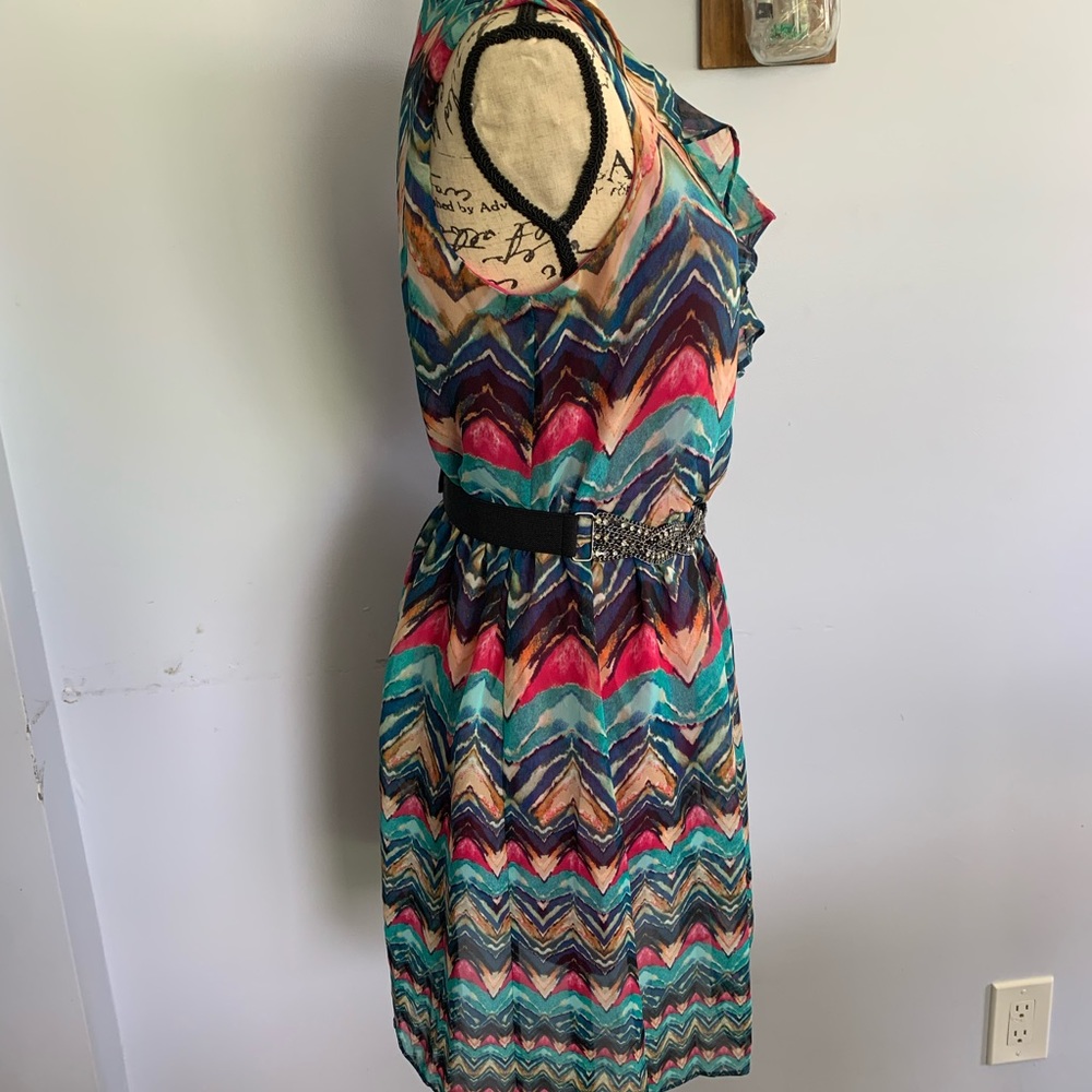 AB Studio Abstract Print Fully‎ lined Dress - Picture 5 of 13